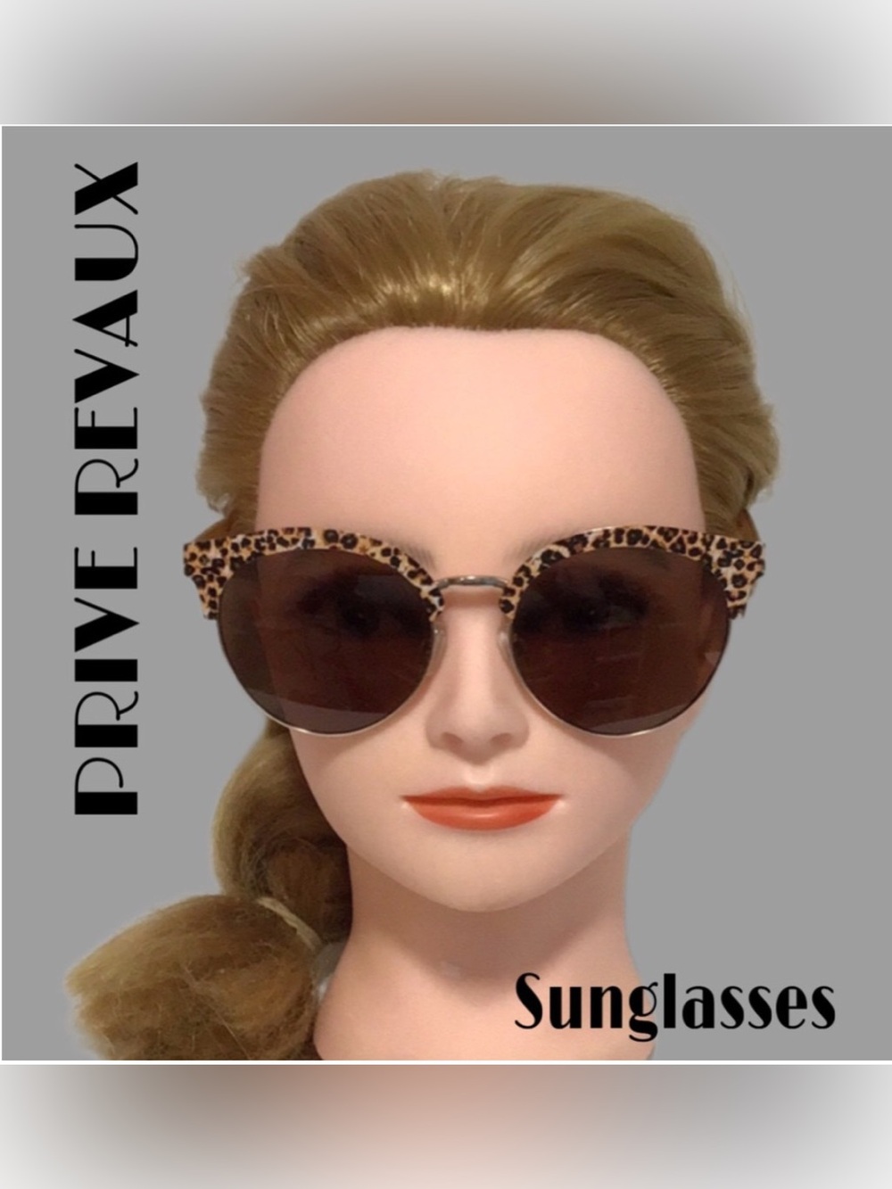 PRIVE REVAUX Moonscape Brown Cheetah Polarized Sunglasses with Case